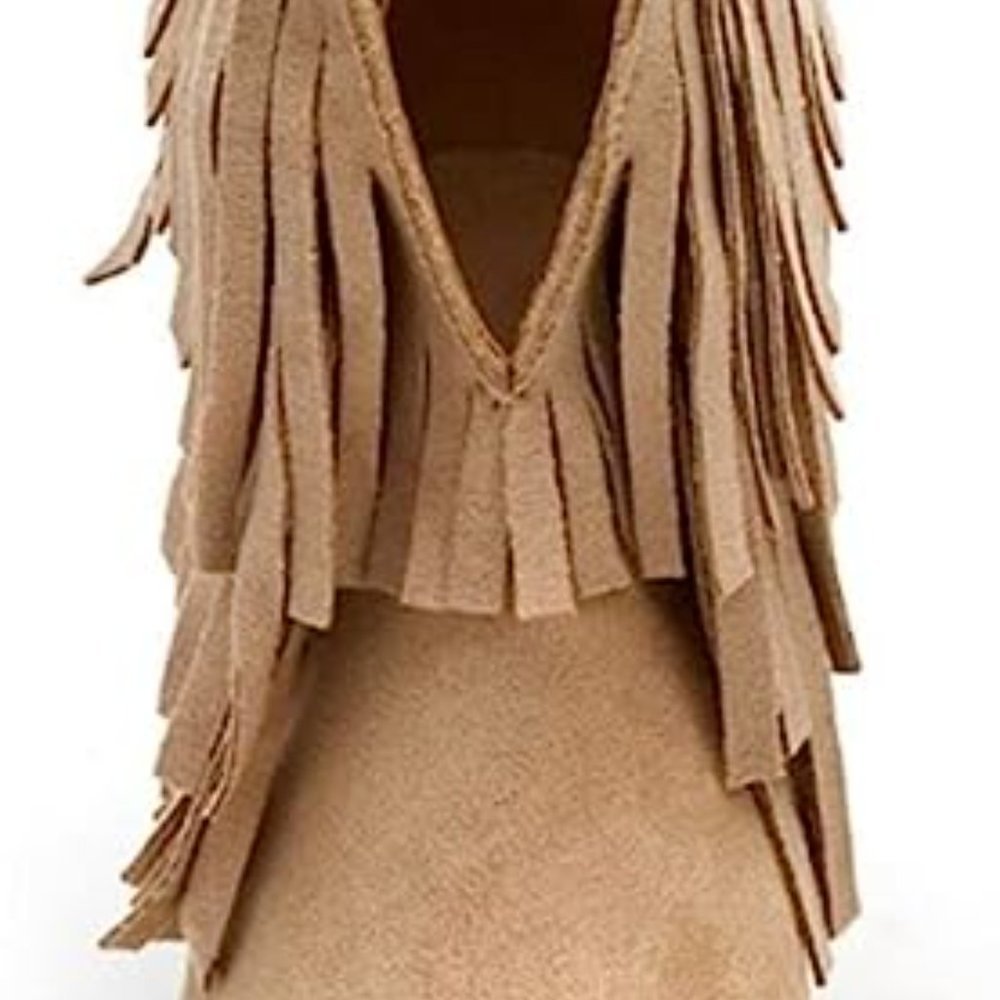 Coconuts by Matisse Natural Logan Fringe Western Style Booties Boots size 9.5 - Picture 6 of 9